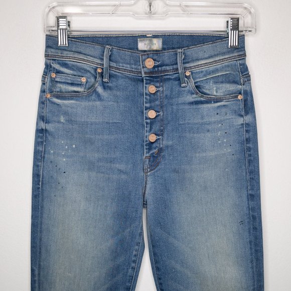 SOLD MOTHER Pixie Cruiser Fray Flare Jeans Rumor Has it N5 - Picture 7 of 11